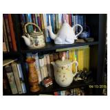 Tea pots and books