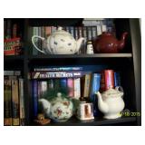 Tea pots and books