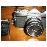Konica 35mm camera and case , Sears Auto flash