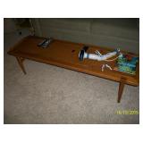 MC< wood and rattan coffee table