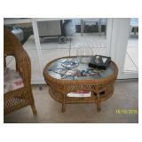 Wicker coffee table