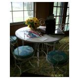 Ice cream parlor style table with 5 chairs
