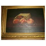 Peach still life painting