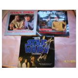 2 - Star Trek calandars and 1 - Star Wars