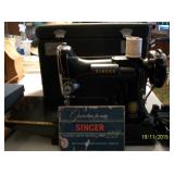 1954 Singer Featherlite sewing machine with case and accessories