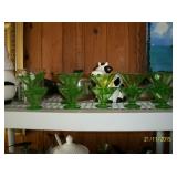 Green depression glass sherberts