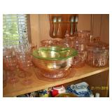 Pink depression glass