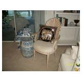 Side chair , blue and white oriental garden seat