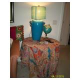 side table , lamp