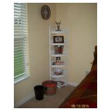 White Wicker/Rattan corner shelf