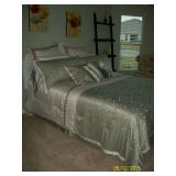 White Wicker Queen size bed 