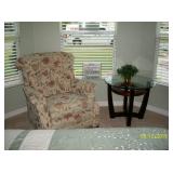 Lazy boy Recliner, 1 of 2 glass top end table