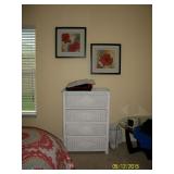 White Wicker 4 drawer Chest dresser