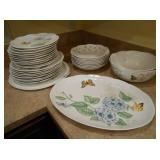 33 pcs. Lenox " Butterfly Meadow" china