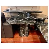 1980s Vintage Italian black Marble tables 2 end, console, coffee