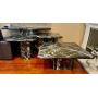 1980s Vintage Italian black Marble tables 2 end, console, coffee