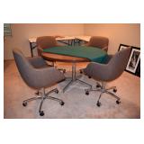 dining table with 4 rolling chairs 