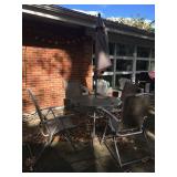 patio set with umbrella