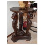 Handcarved accent table 