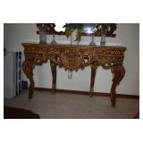 1927 Rialto Theater 24k gold leaf console table with mirror 