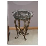Glass Top Table With Brass Stand