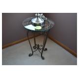 Glass Top & Metal Stand Side Table