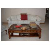 Wooden Coffee Table With Glass Top