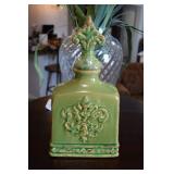green vase