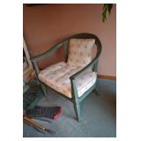 Side chair with pillows