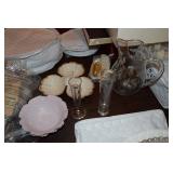 China and glass serving dishes