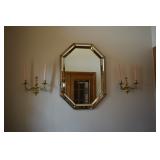 Mirror with candleholder sconces