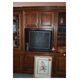 Entertainment center, television, print