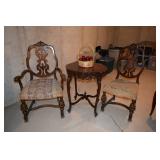 vintage side chairs w/ round side table