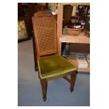 Wooden Chair W/ Olive Cushion 