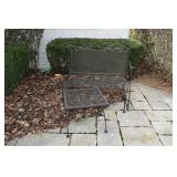 patio bench and side table