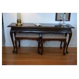 Ethan Allen sofa table and ottomans