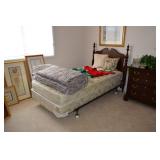Ethan Allen headboard,bed,comforter,art work