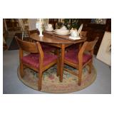 Round wood table and chairs
