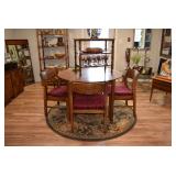 Round dining table and chairs