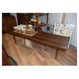 Large coffee table, dishes, artwork