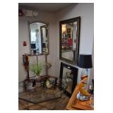 Mirrors, lamp, artwork