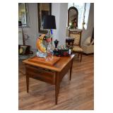 End table, lamp, art decor