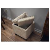 Ottoman with removable cover, matching pillow