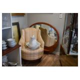 Vintage chair, mirror, bowl and pitcher