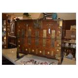 Vintage sideboard chest with brass trim