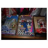 Gi Joe Vietnam Nurse, Barbie 50 Anniversary Nascar & Barbie "I Love Lucy" Christmas