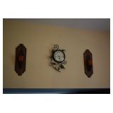 Clock & 2 Sconces