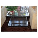 Glass Side Table & Decorations