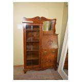 Vintage Secretary Desk w Side Shelves