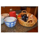 Bowls, Basket, & Kitchen Items